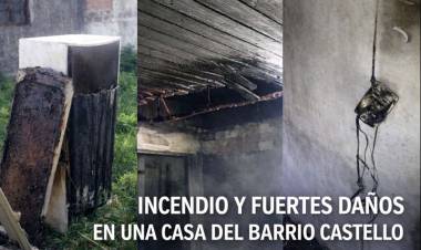 Un incendio doméstico generó importantes daños en una vivienda del barrio Castello de Mercedes