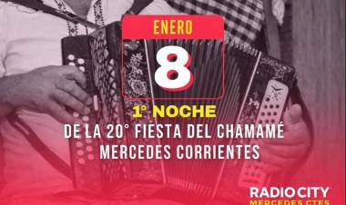 Arranca la 20ª Fiesta del Chamamé en Mercedes con una noche cargada de tradición