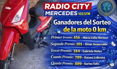 Mercedes : Se realizó el sorteo de la Moto 0 Km de Villa Samba Show: conocé a los ganadores