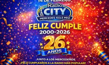 Mercedes celebra a su radio: Radio City cumple 26 años junto a los mercedeños