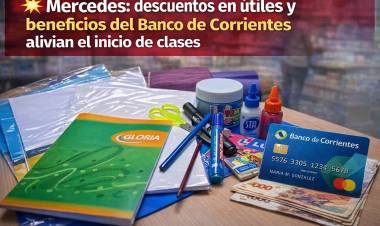 Mercedes: descuentos en útiles y beneficios del Banco de Corrientes alivian el inicio de clases
