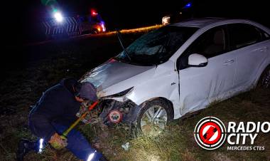 Mercedes: un automóvil chocó contra un chancho salvaje sobre Ruta 123