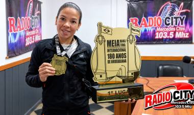 Orgullo mercedeño: Madeleine Bordón, campeona de la Media Maratón Internacional de Uruguaiana, visitó Radio City