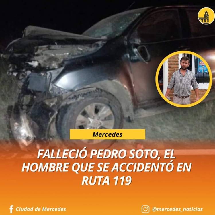 Murió otro protagonista del choque sobre la ruta 119 dias pasado