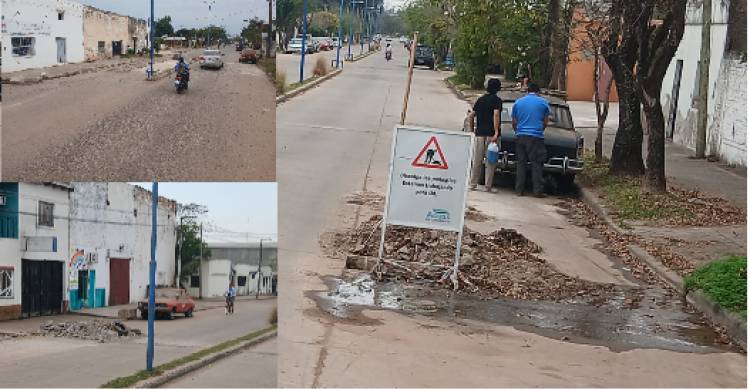 Mercedes: Vecinos de Av Lavalle enojados por reparaciones deficientes de Aguas de Ctes