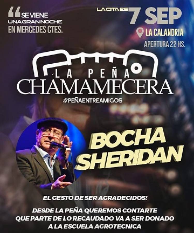 07 de Septiembre llega el Bocha Sheridan a Mercedes 