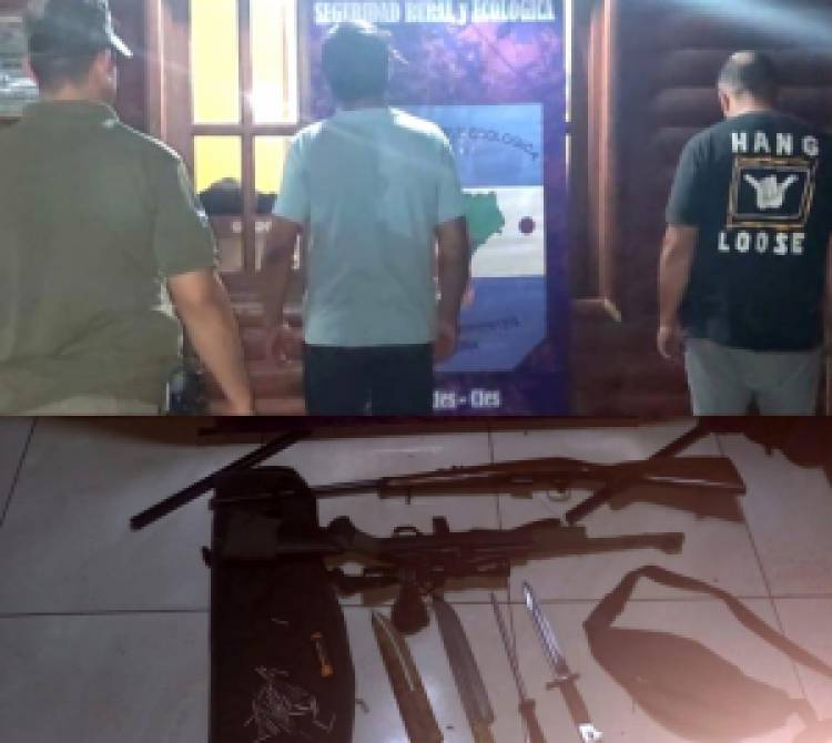 Mercedes : El PRIAR detuvo a dos cazadores furtivos en Ruta Nacional 123 con armas ilegales