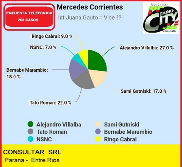 CONSULTAR SRL : Encuesta telefónica en Mercedes Corrientes