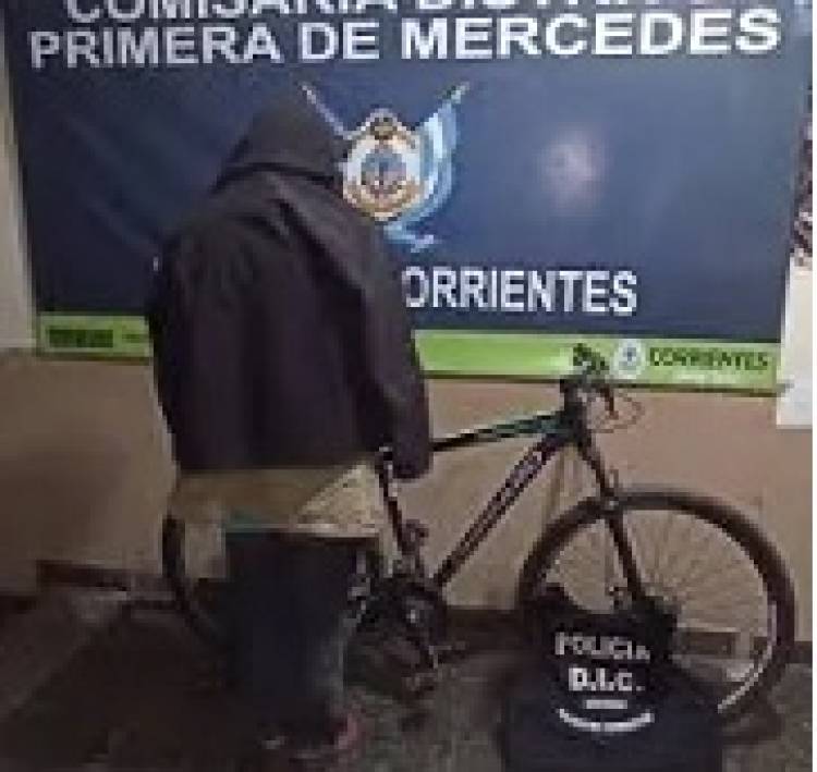 Mercedes: Recuperan bicicleta robada y detienen a un sospechoso