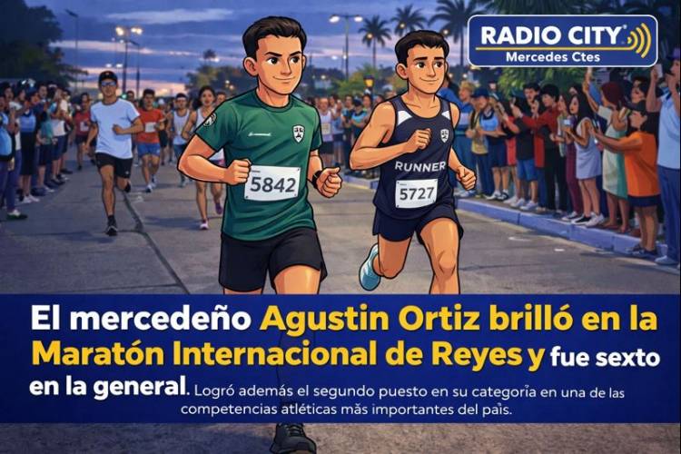 El mercedeño Agustín Ortiz brilló en la Maratón Internacional de Reyes y fue sexto en la general