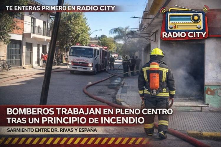 Mercedes: principio de incendio en plena zona céntrica movilizó a Bomberos Voluntarios
