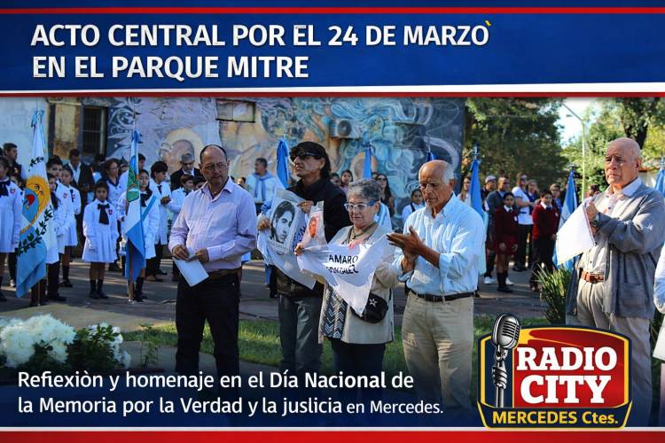 Memoria viva en Mercedes: emotivo acto por el 24 de marzo en el Parque Mitre