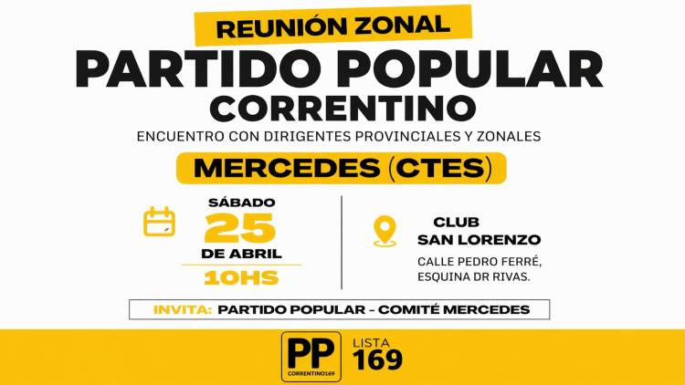 Mercedes: el Partido Popular se moviliza con fuerte presencia provincial