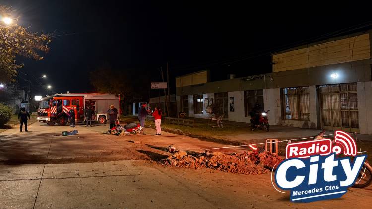 Mercedes: motociclista fue hospitalizado tras un siniestro vial en calle Santa Fe