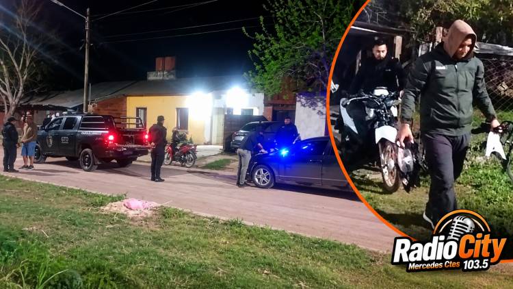 Mercedes: detuvieron a una pareja acusada de robar una moto y esconderla en un inquilinato